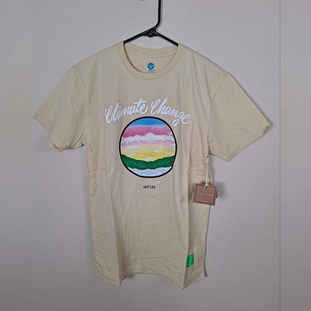 NWT VAST Men’s Short Sleeve Climate Change Graphic Tee Shirt - Picture 2 of 6